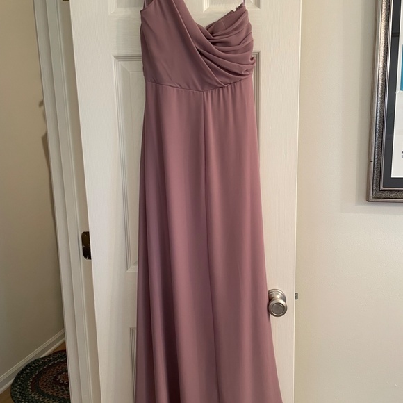 Birdy Grey Kira One-Shoulder Bridesmaid Dress Dark Mauve - Picture 3 of 5